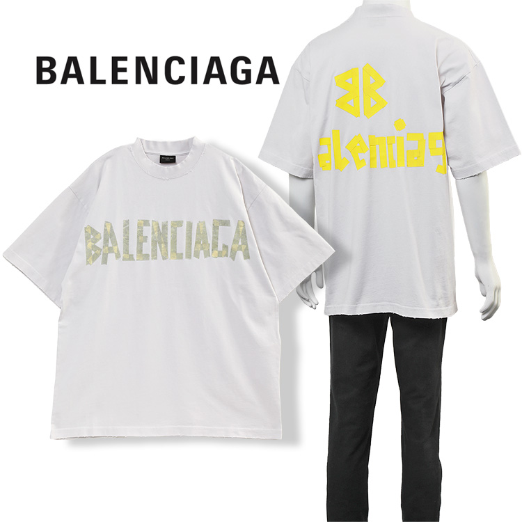 バレンシアガ BALENCIAGA Tape Type Tシャツ ミディアムフィット 739784-TOVA9-9000