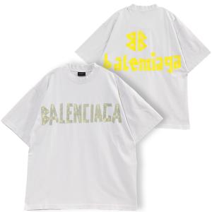 バレンシアガ BALENCIAGA Tape Type Tシャツ ミディアムフィット 739784-...