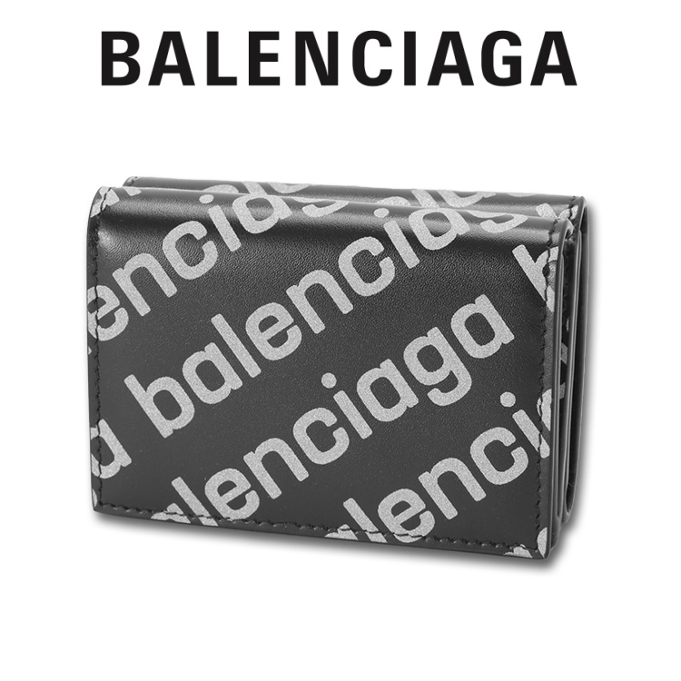 バレンシアガ BALENCIAGA 反射プリント 三つ折り財布 キャッシュ