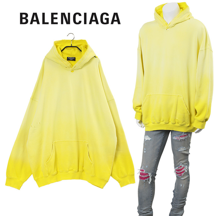 バレンシアガ BALENCIAGA オーバーサイズフーディー イエロー