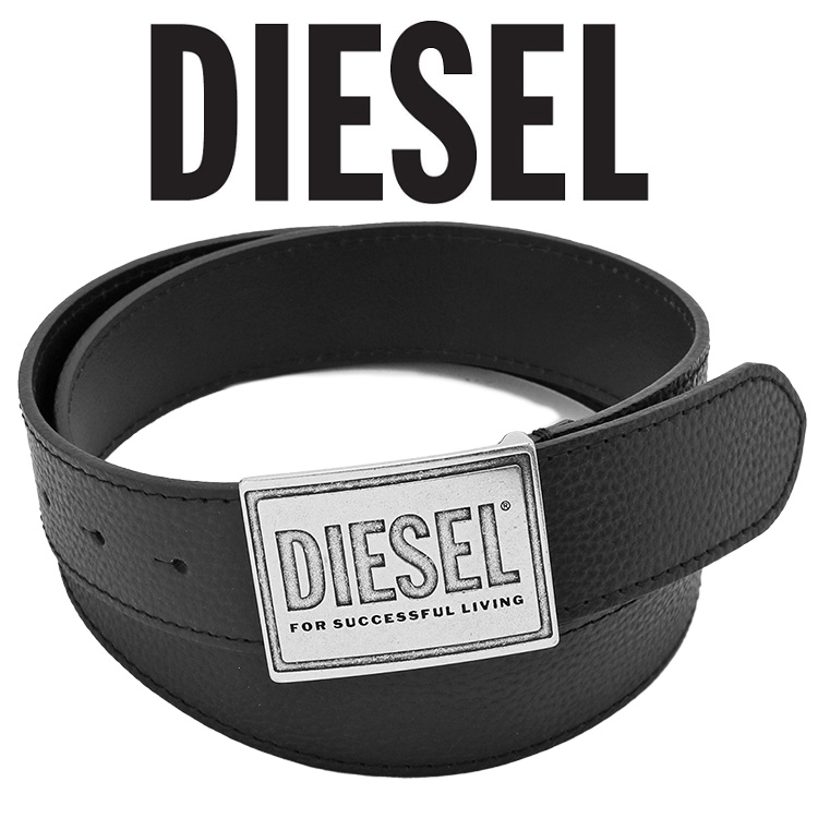 ディーゼル ベルト DIESEL スクエアバックル レザーベルト X08893 