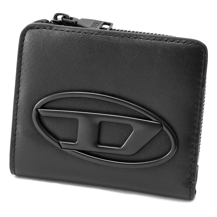 ⑨☆優良品☆エピ♪ブラック☆二つ折り財布☆ブック型♪ベルトボタンタイプ DIESEL（ディーゼル） 二つ折り財布 L字ジップ X10398-PR818 HOLI -D