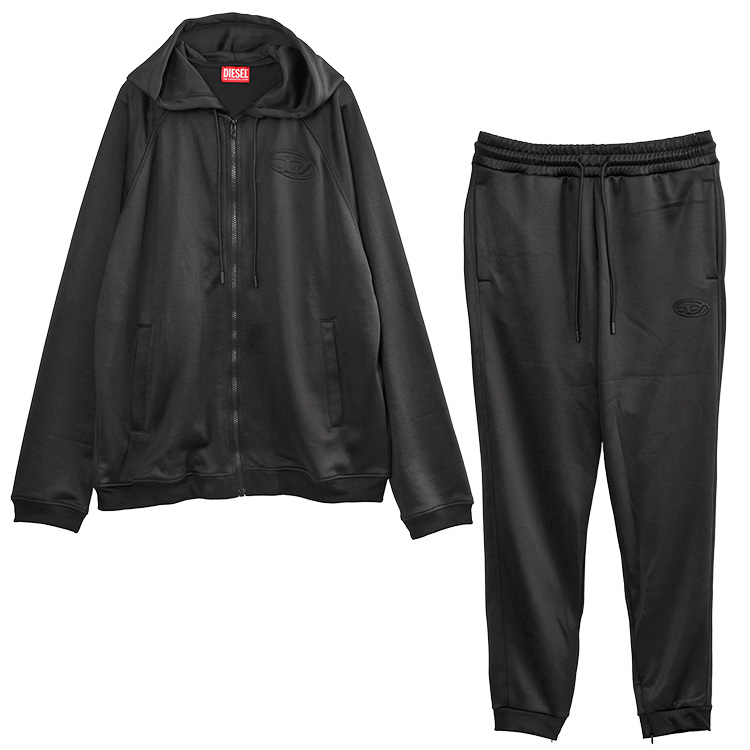 ディーゼル DIESEL セットアップ ジャージ パーカー 裾ジップ パンツ オーバルD A18726/A18727-9XX メンズの画像