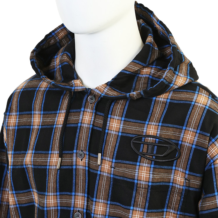 DIESEL（ディーゼル） オーバルD チェックシャツ パーカー A19446