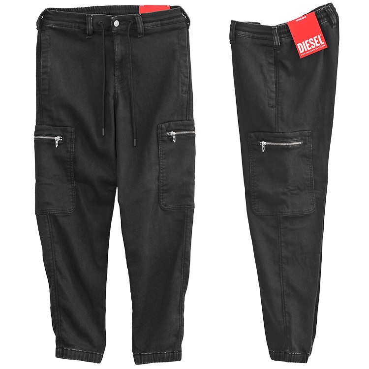 ディーゼル DIESEL ジョグジーンズ カーゴ D-LAB-TECH JOGG A19335-09N90 メンズ モダール混 裾ゴム スリムの画像