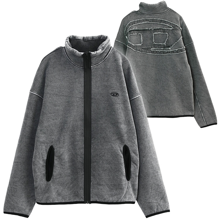 DIESEL（ディーゼル） オーバルD ジップアップジャケット フリース