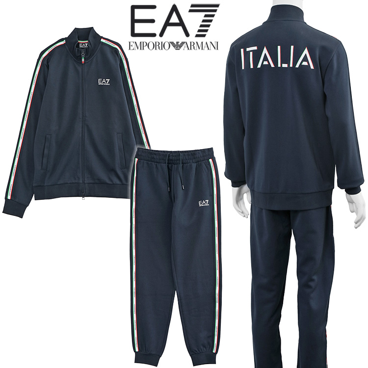 【美品】エンポリオアルマーニ セットアップ　スーツ　ロゴテープ　ストライプ　M寸 EA7 エンポリオ アルマーニ EMPORIO ARMANI セットアップ トラック