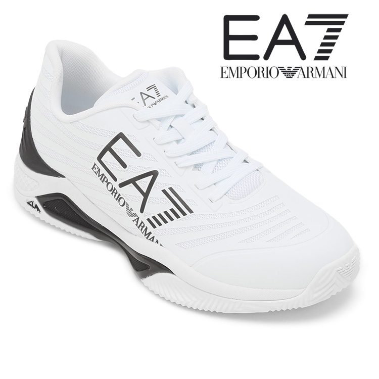 EMPORIO ARMANI EA7 Tennis Clay ニュー テニス スニーカー テクニカルファブリック X8X079-XK203-D611  ホワイト / ブラック