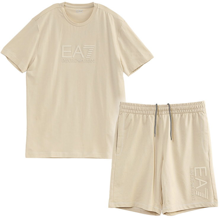EA7 セットアップ 同色 エンボスロゴ Tシャツ × スウェット