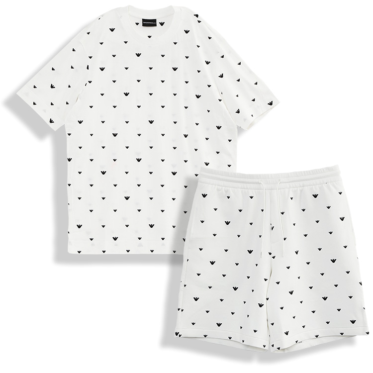 エンポリオアルマーニ EMPORIO ARMANI セットアップ Tシャツ ハーフパンツ マイクロイーグル総刺繍 EM001400/EM001403-AF10017-F0085の画像