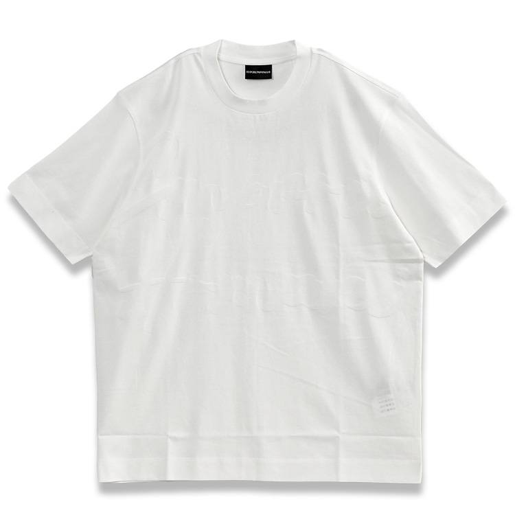 EMPORIO ARMANI アルマーニ 同色ロゴ Tシャツ ジャガード ロゴ