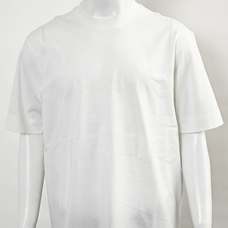 EMPORIO ARMANI アルマーニ 同色ロゴ Tシャツ ジャガード ロゴ