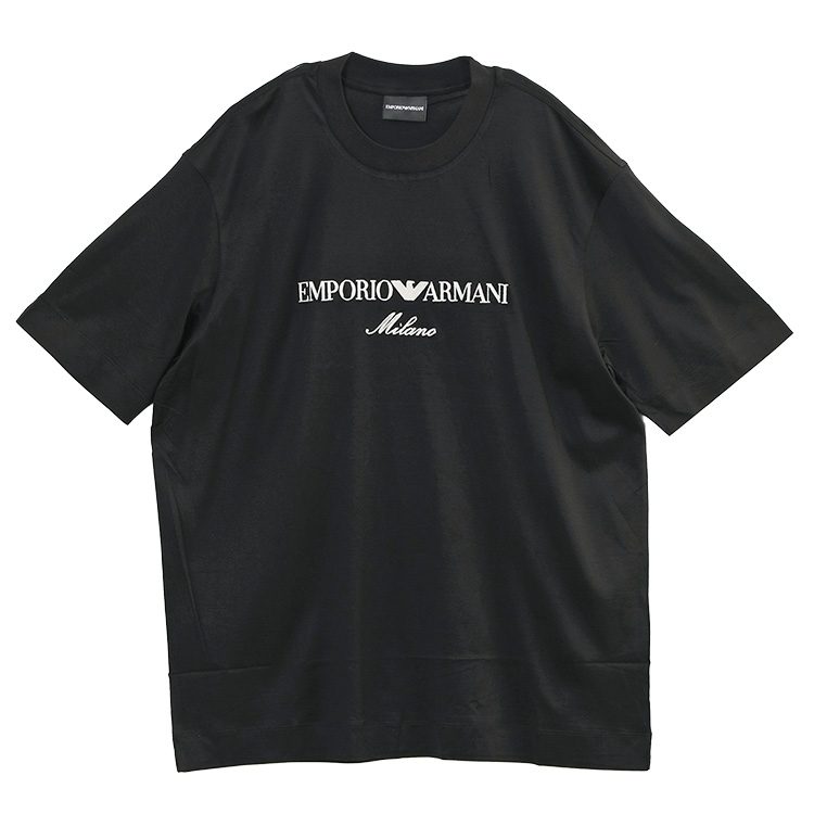 ARMANI Tシャツ リヨセル ロゴ刺しゅう EM001033-AF10017-MC169 EMPORIO ARMANI アルマーニ Tシャツ リヨセル ジャージー ロゴ