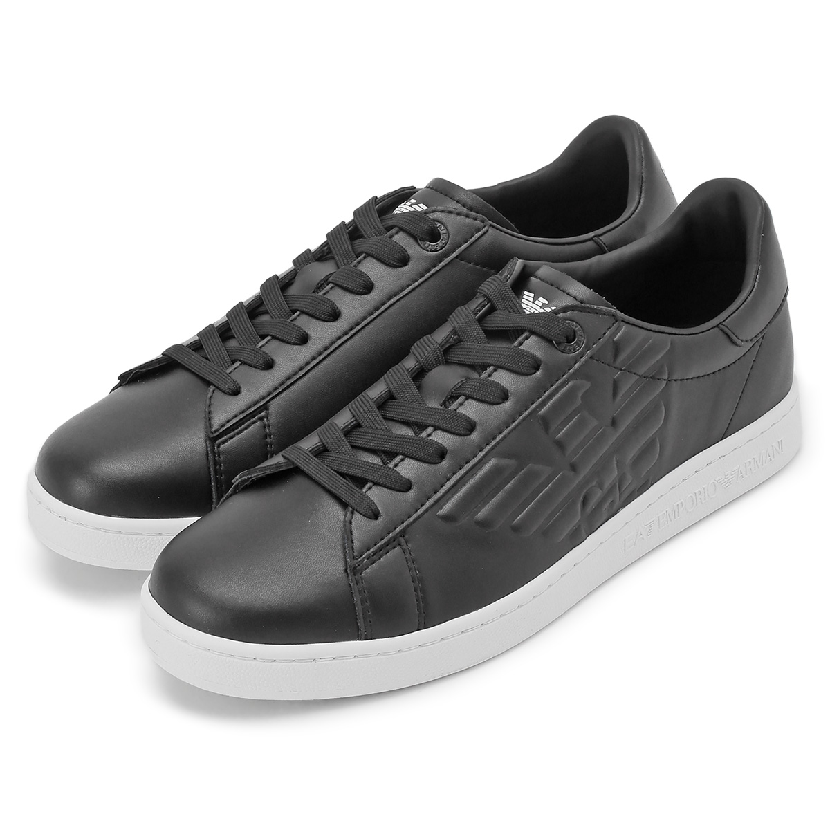 EMPORIO ARMANI EA7 レザーメッシュ レースアップ スニーカー EA7 アルマーニ スニーカー EMPORIO ARMANI エンボスレザー CC