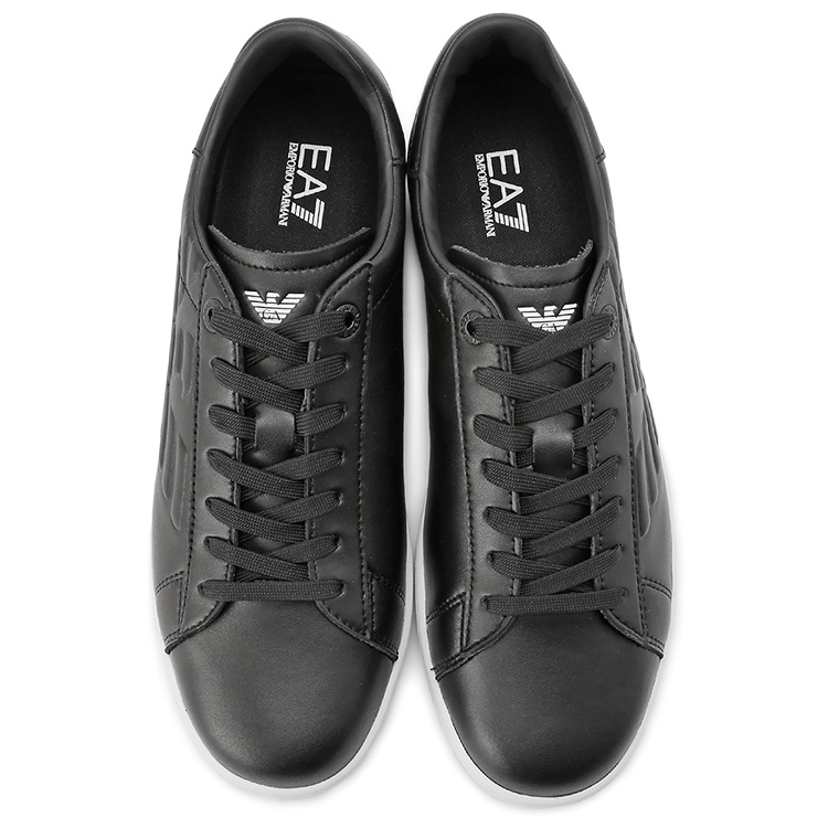 *EMPORIO ARMANI*プリント入り レザー ローカットスニーカー EA7 アルマーニ スニーカー EMPORIO ARMANI エンボスレザー CC