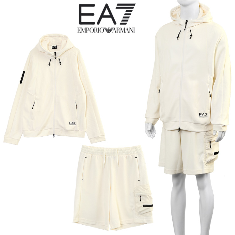 EA7 EMPORIO ARMANI セットアップ パーカー ショートパンツ EA7 エンポリオ アルマーニ セットアップ パーカー スウェット ハーフ