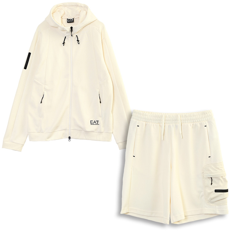EA7 EMPORIO ARMANI セットアップ パーカー ショートパンツ EA7 エンポリオ アルマーニ セットアップ パーカー スウェット ハーフ