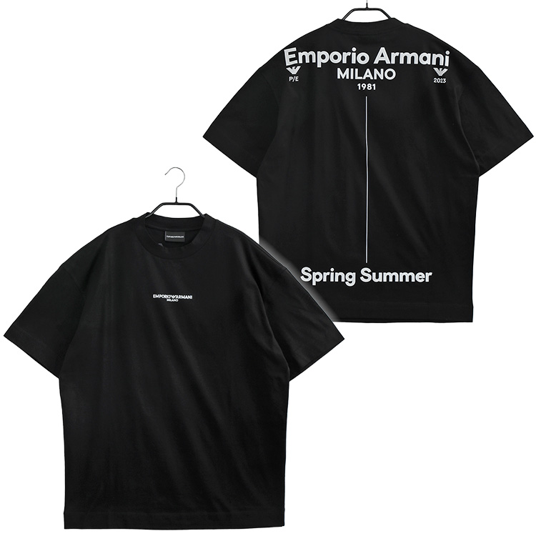 アルマーニ Tシャツ EMPORIO ARMANI バックプリント 3R1TU9-1JSAZ-0999