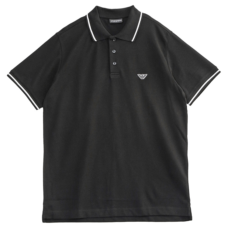 未使用タグ付き！エンポリオアルマーニ［大きいサイズXL］ポロシャツ　ブラック EMPORIO ARMANI エンポリオ アルマーニ ポロシャツ ピケ イーグルロゴ