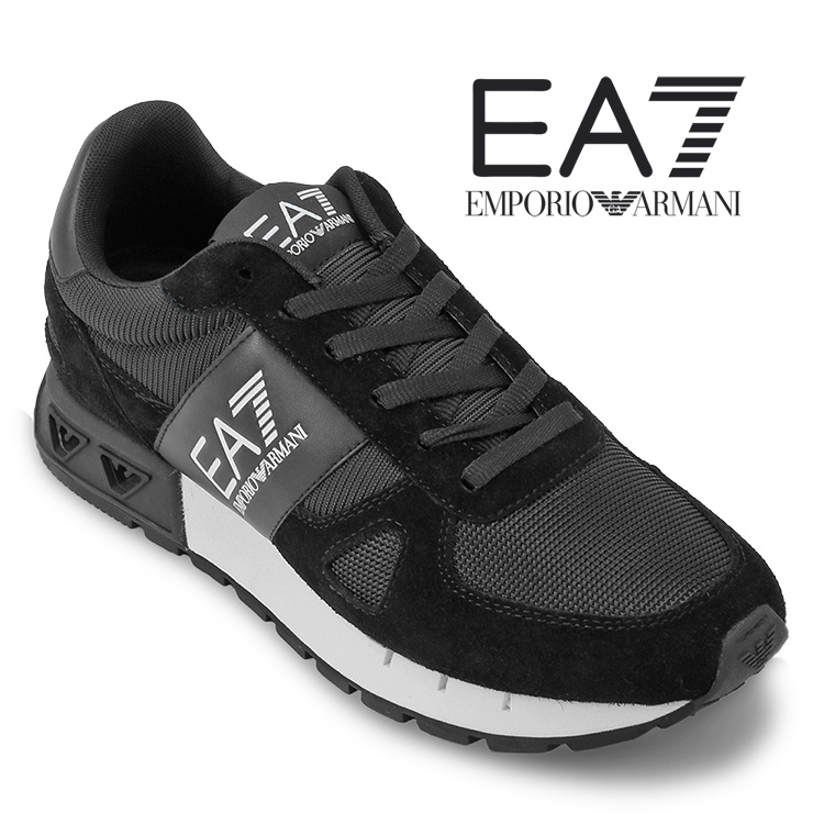 EA7 EMPORIO ARMANI スニーカー ネイビー 美品 未使用 箱付き EA7 アルマーニ スニーカー EMPORIO ARMANI メッシュ × スエード