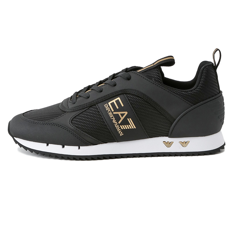 EA7 スニーカー ブラック×ゴールド X8X185-XR175-U003 EA7 エンポリオアルマーニ EMPORIO ARMANI スニーカー メッシュ