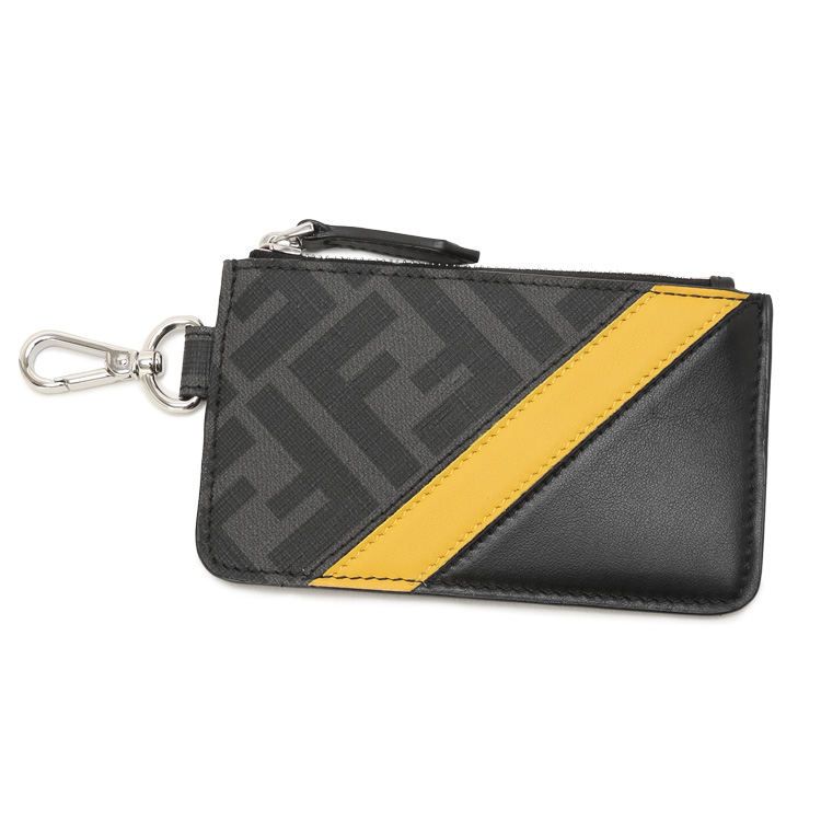 FENDI ミニ財布 ブラックファブリック カードケース 7M0343-AL8A-F0R2A