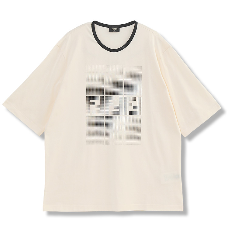 フェンディ FENDI ホワイトコットン Tシャツ FAF715-AR5B-F0RQ0 フェンディ FENDI ホワイトコットン Tシャツ FAF715-AR5B-F0RQ0