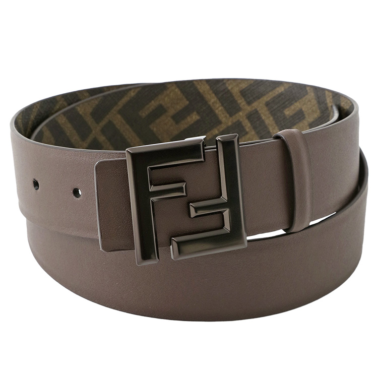 FENDI ロゴ入り ベルト ブラウン フェンディ FENDI フェンディ FFスクエア リバーシブルベルト 7C0541-ASIW
