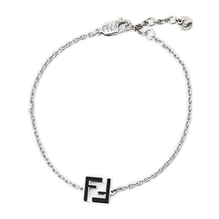 FENDI（フェンディ） FENDI FF ブレスレット メンズ ブラック×シルバー