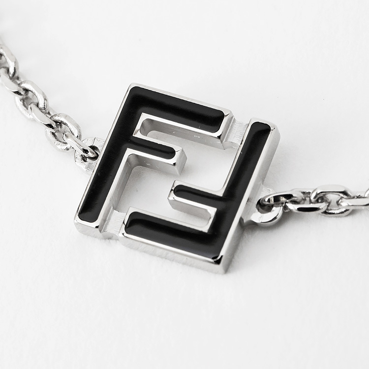 FENDI（フェンディ） FENDI FF ブレスレット メンズ ブラック×シルバー