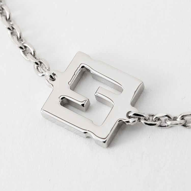 FENDI（フェンディ） FENDI FF ブレスレット メンズ ブラック×シルバー
