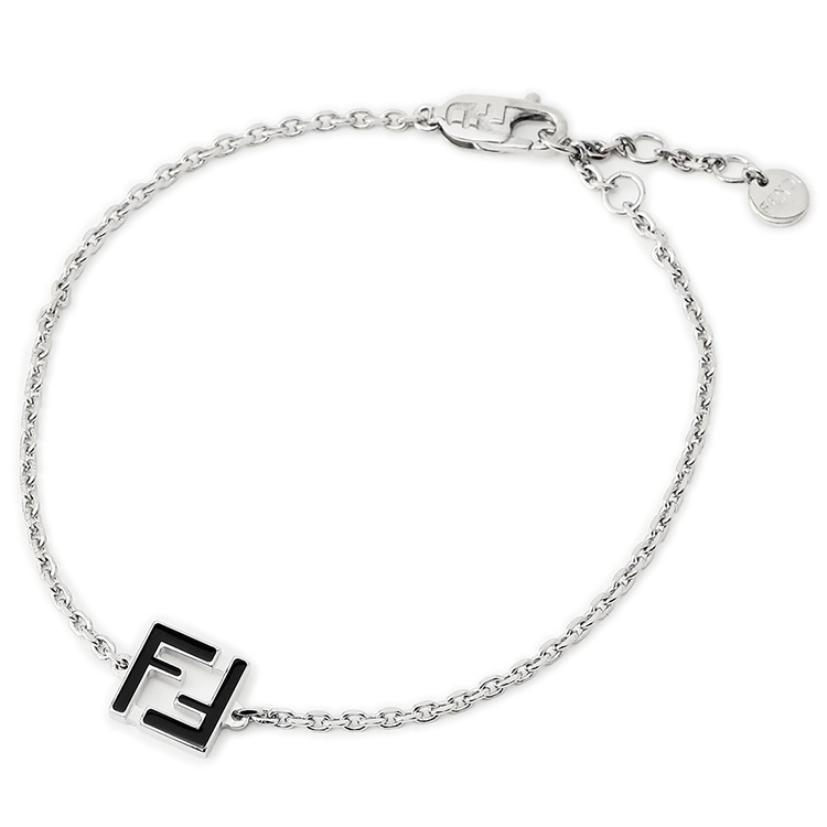 FENDI（フェンディ） FENDI FF ブレスレット メンズ ブラック×シルバー