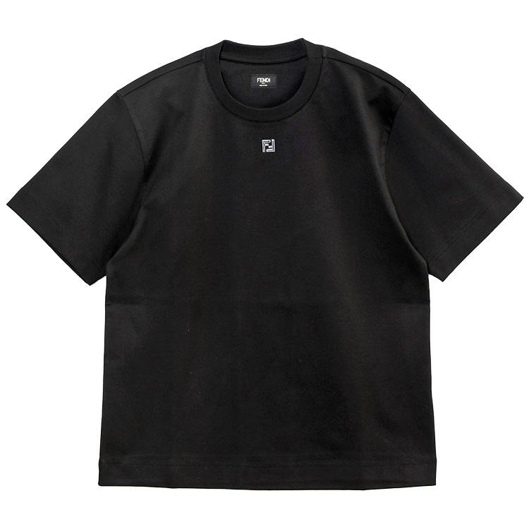 フェンディ FENDI Tシャツ ブラック FFメタルロゴ オーバーサイズ コットン メンズ FY0936-ARYY-F0QA1の画像