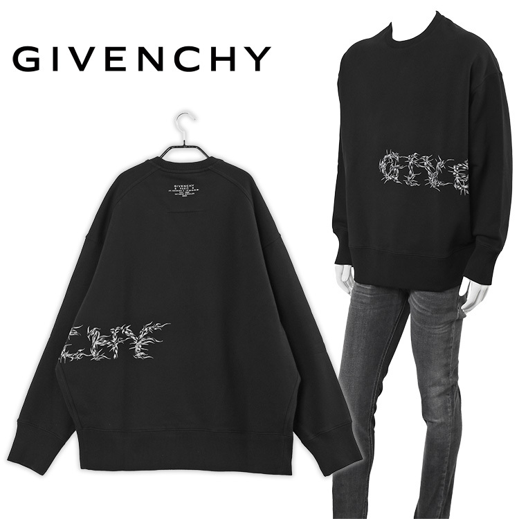 定休日以外毎日出荷中][定休日以外毎日出荷中]ジバンシィ GIVENCHY GIVENCHY バーブドワイヤー スウェットシャツ オーバーサイズ  BMJ0D73Y69-001 ジャージ、スウェット
