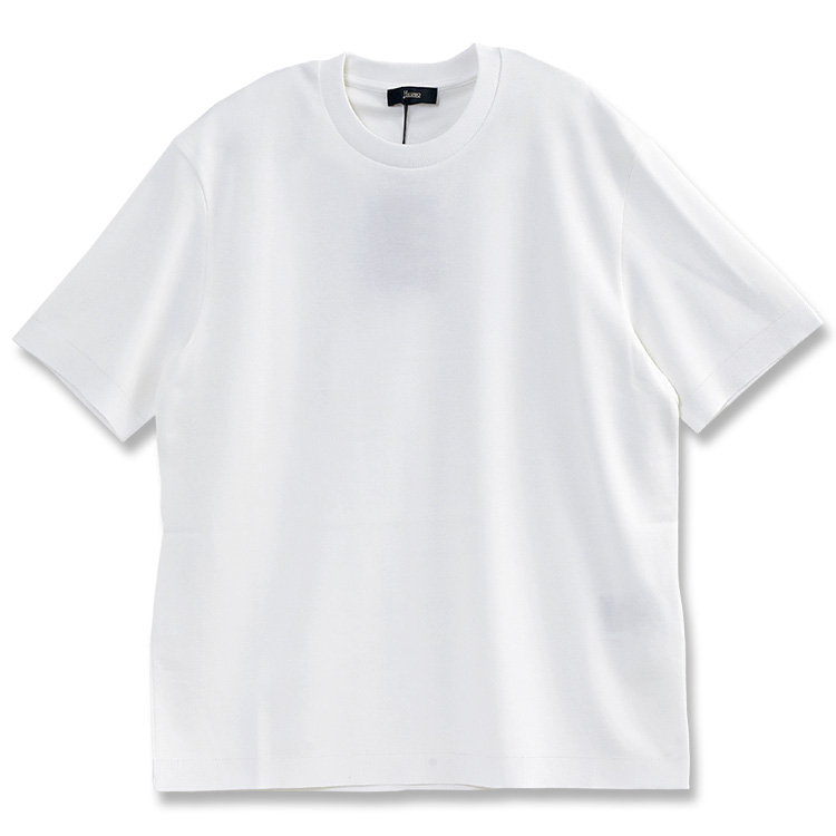 超美品‼️HERNO ヘルノ 高級ニットTシャツ 2025SS ホワイト ニットT HERNO（ヘルノ） ジャージーニットエフェクト Tシャツ JG000206U-52059