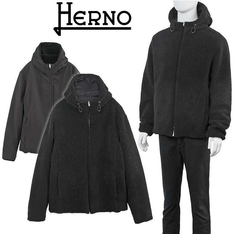 Herno ジャケット 10A HERNO（ヘルノ） リバーシブル ボア パーカー GI000555U-12763-9300