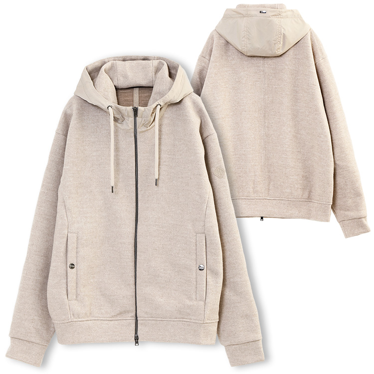 HERNO ストロングウール パーカー BOXY FIT JC000045U50077-1985 HERNO ストロングウール パーカー ナイロンフード ボクシー