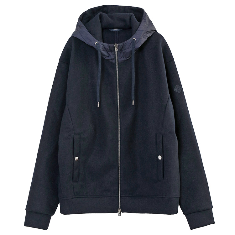HERNO（ヘルノ） ストロングウール パーカー ナイロンフード ボクシー