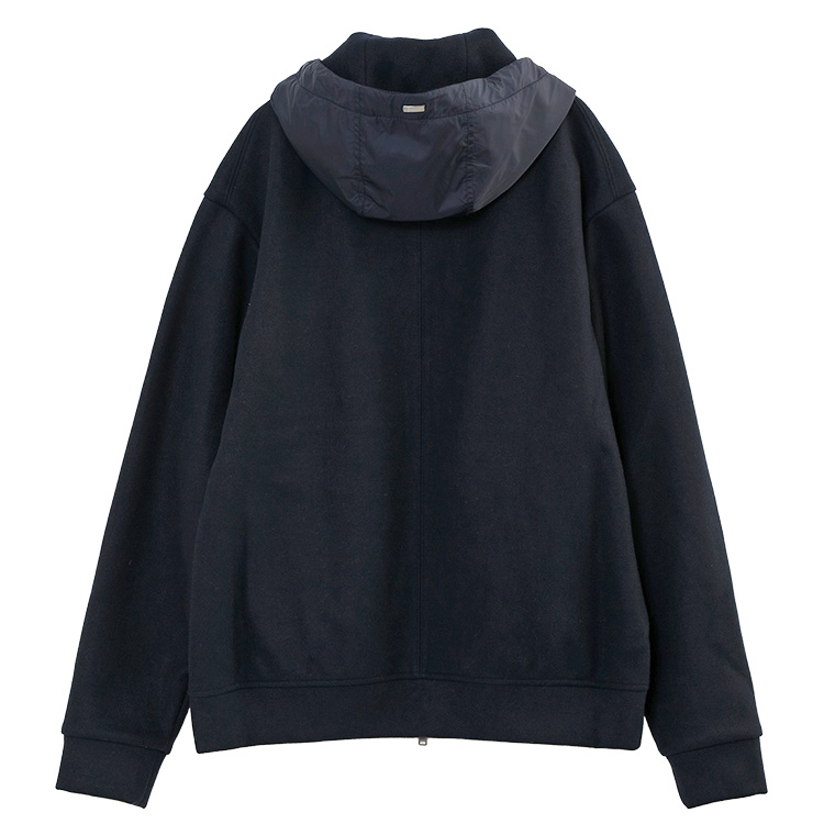 HERNO ストロングウール パーカー JC000045U-50077-9200 NAVY HERNO ストロングウール パーカー ナイロンフード ボクシー
