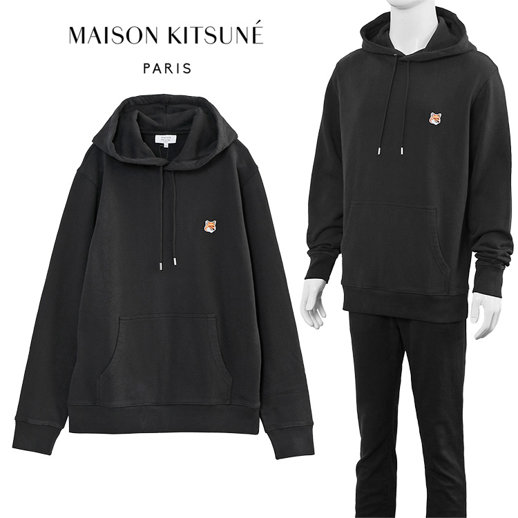 メゾンキツネ MAISON KITSUNE パーカー フォックスヘッド パッチ レギュラーフィット LM00702KM0001-P199 BLACK  : kitsune02092402 : IMPORTBRAND JP - 通販 - Yahoo!ショッピング