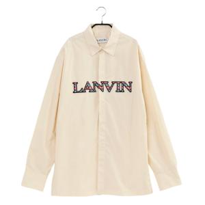 LANVIN paris カーブ ロゴ リラックスフィット シャツ RM-SI9048-4408-P...