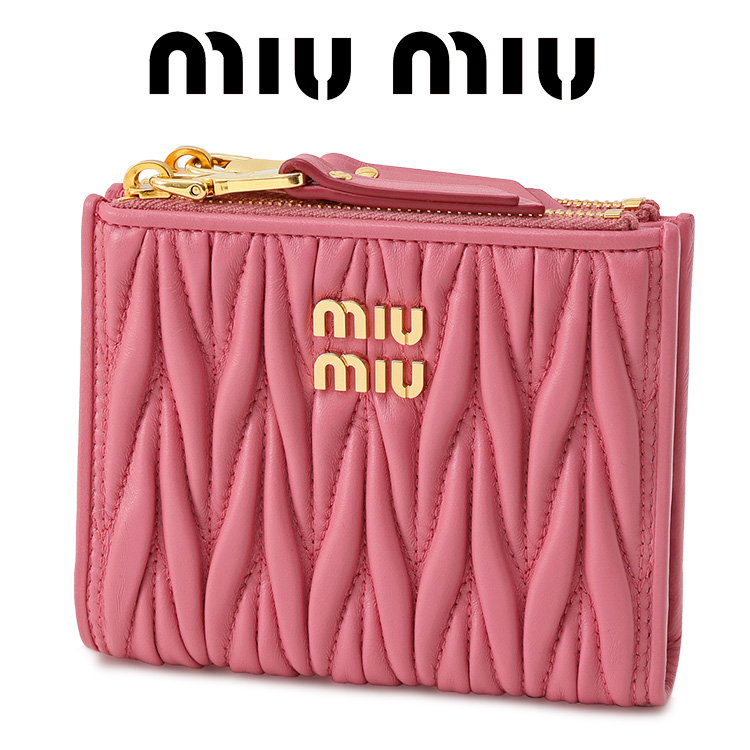 miu ミュウミュウ miumiu マテラッセレザー 二つ折り財布 5ML024