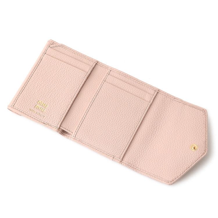 miu miu（ミュウミュウ） ヴィッテロダイノレザーフラップ付 折り財布