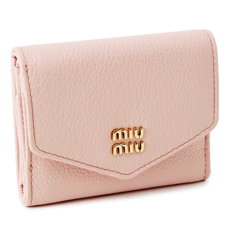 miu miu（ミュウミュウ） ヴィッテロダイノレザーフラップ付 折り財布