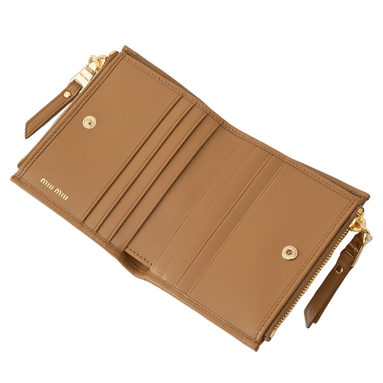 miumiu マテラッセレザー 二つ折り 財布 5ML024-AFPP-F098L miu ミュウミュウ miumiu マテラッセレザー 二つ折り 財布