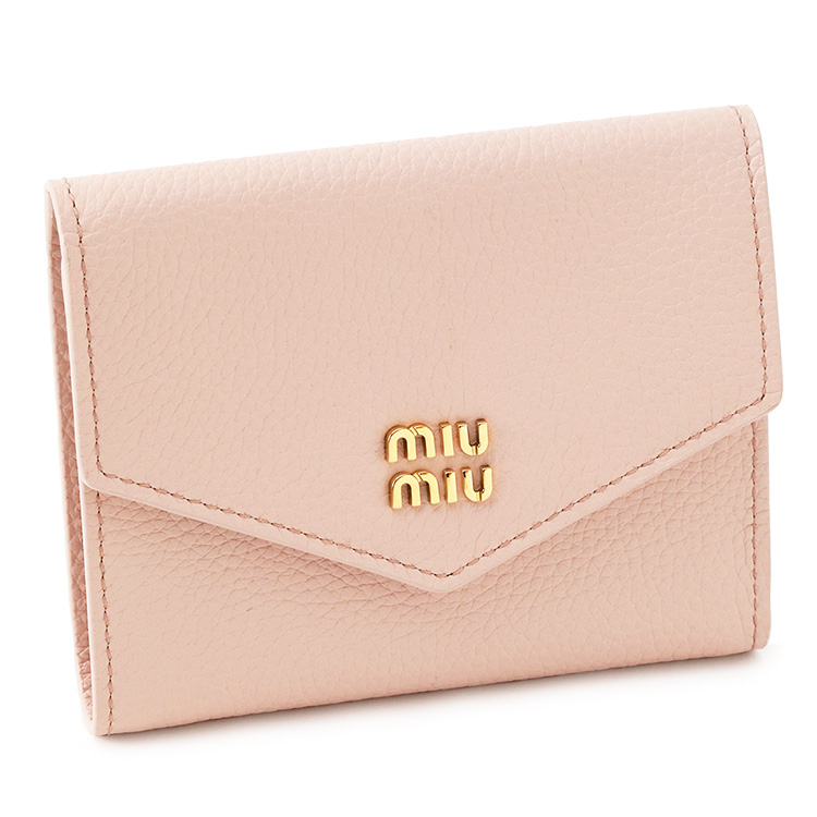 miumiu ♡ 財布 MiuMiu】Compact Wallet ロゴ コンパクト レザー二つ折り財布 (MiuMiu