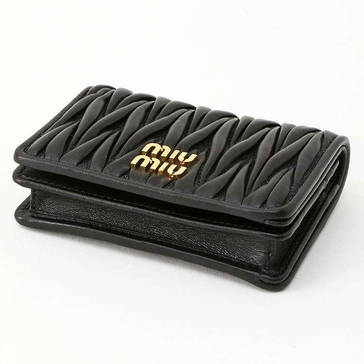 ミュウ ミュウ Miu Miu マテラッセ 二つ折り財布 財布 レザー レディース ブラック系 5MV021AFPPF0002 【新品】 楽天市場】MIU MIU ミュウミュウ 財布 ミニ財布 マテラッセ レザー