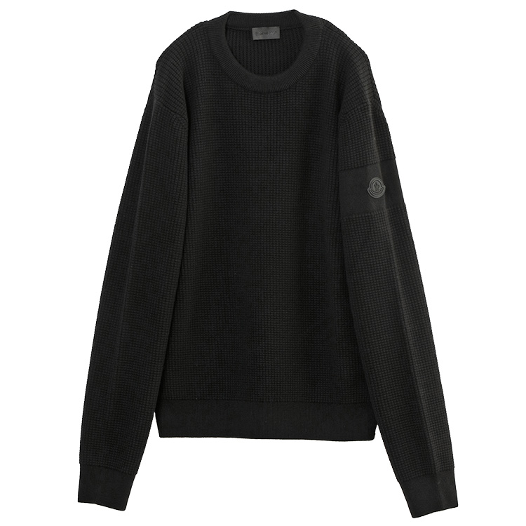 MONCLER モンクレール Matt Black ウール ワッフル セーター 9C000-03-M1131-999の画像