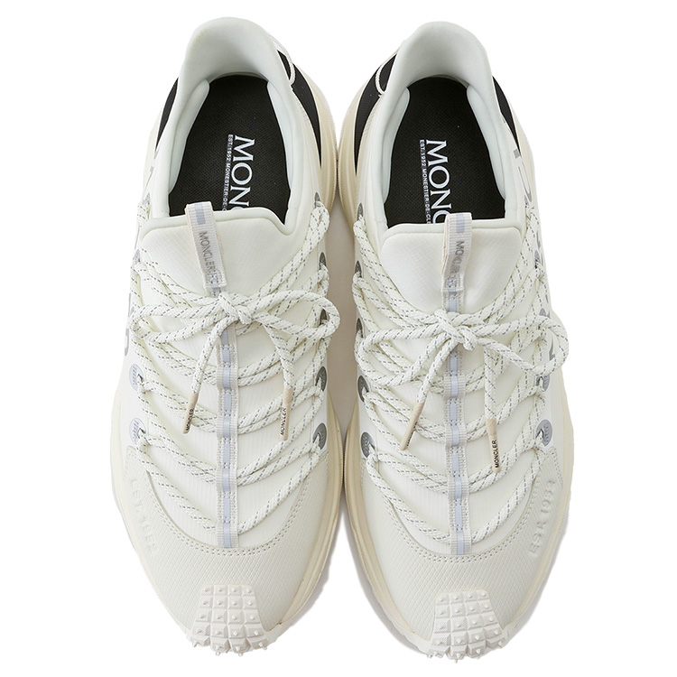 ◆MONCLER◆ レザー スニーカー ホワイト & ブラック MONCLER (モンクレール) ヌバックレザー ローカットスニーカー