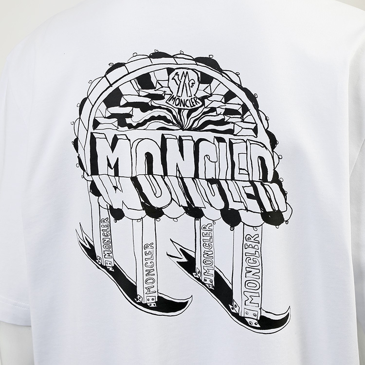 MONCLER（モンクレール） スケッチロゴ Tシャツ 00A ホワイト 8C000-36